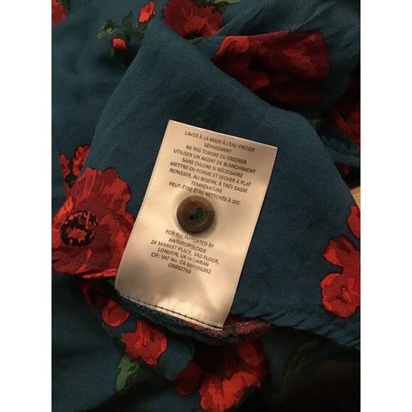 Maeve by Anthropologie Kalas Teal Blouse XS - Picture 4 of 6